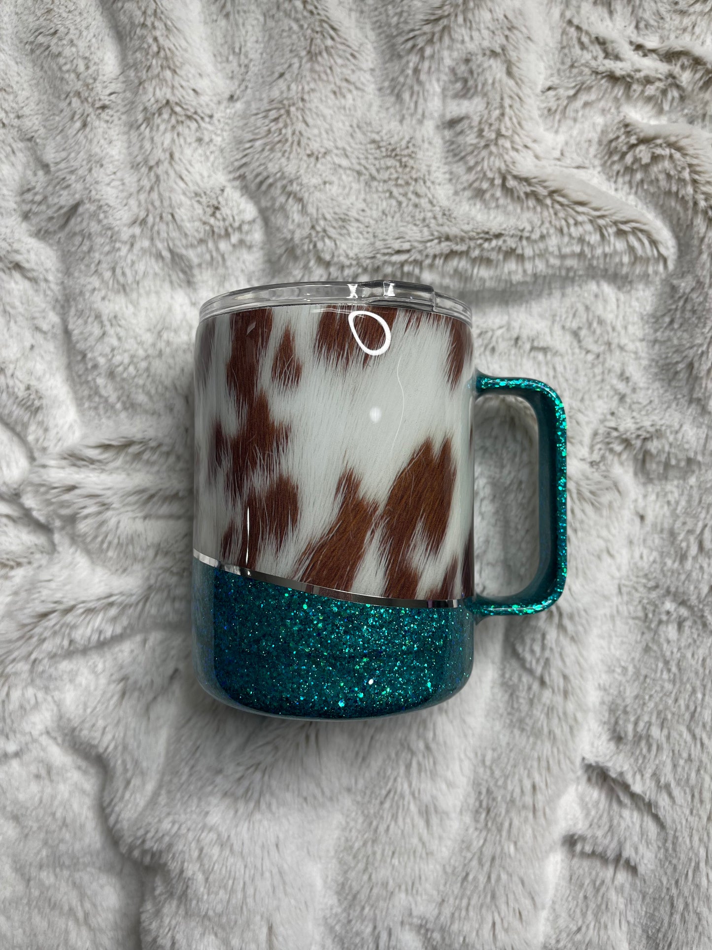 Turquoise and Cowhide Coffee Mug