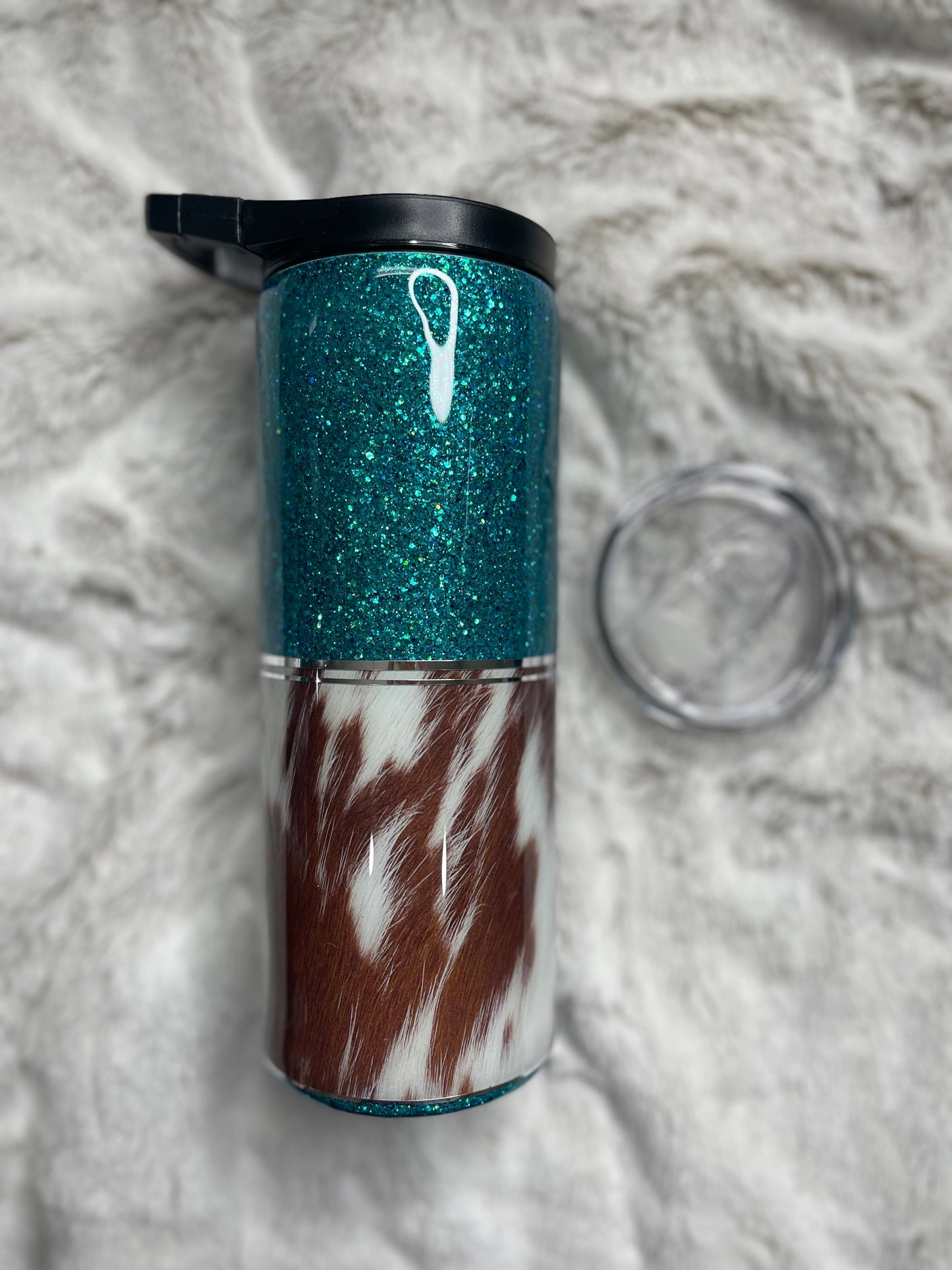 Turquoise and Cowhide Duo Tumbler