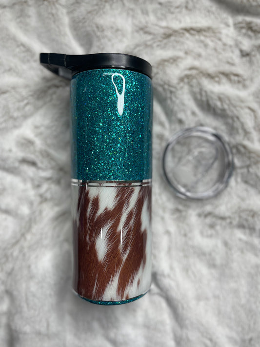 Turquoise and Cowhide Duo Tumbler