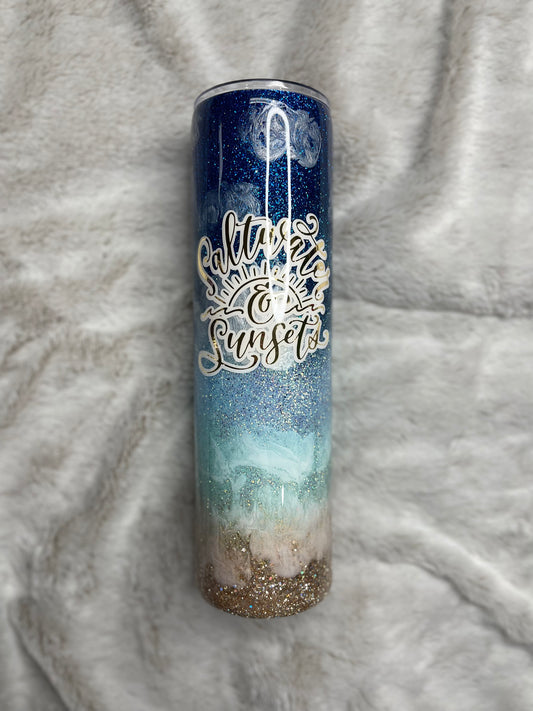 Saltwater Sunset Beach Tumbler