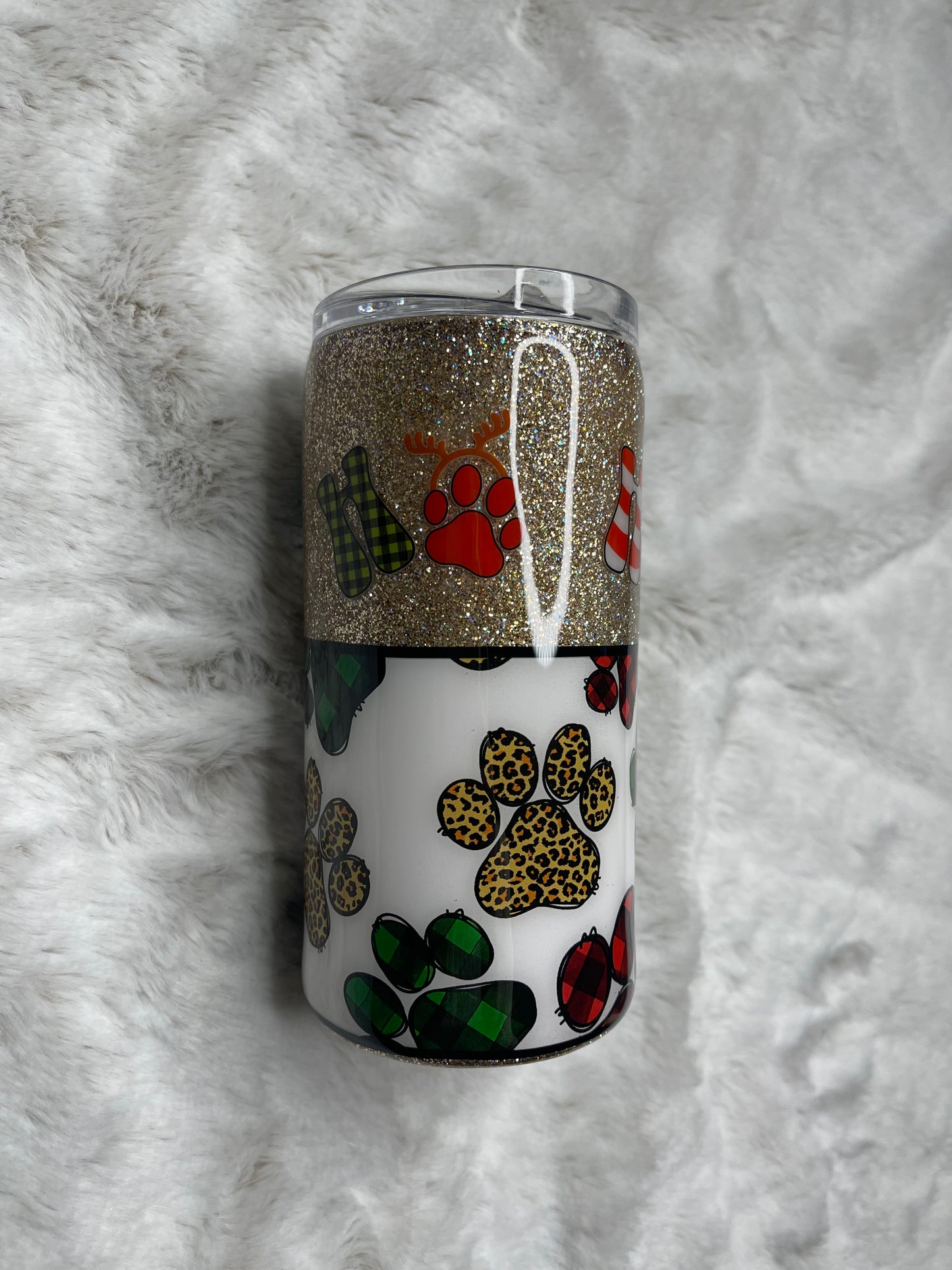 "Ho, Ho, Ho" Paw Print Handled Mug