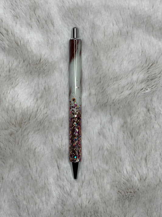 Rose Gold and Maroon Cowhide Pen