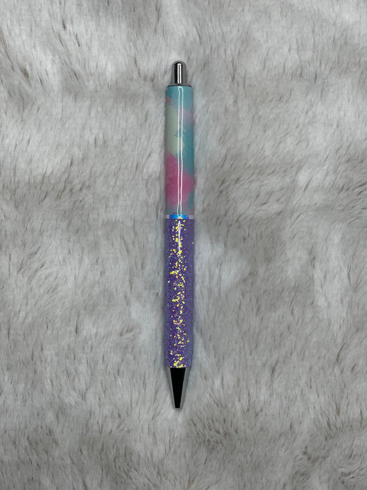 Purple Glitter and Multicolor Pen