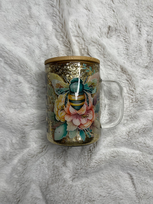 Bee Kind Glitter Globe Mug