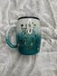 Teal and White Coffee Mug